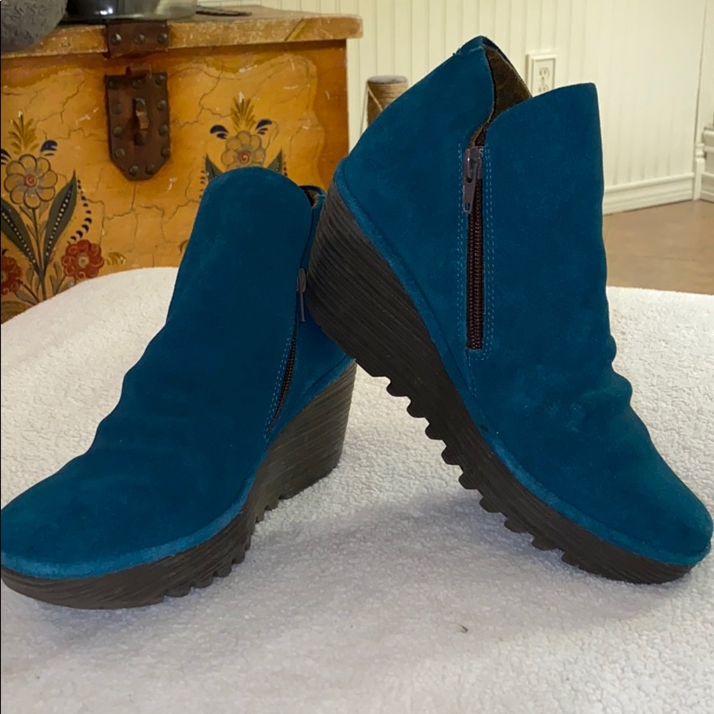 Fly London Stunning Teal Booties